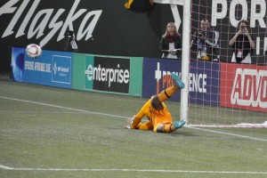 Adam Kwarasey makes the game-winning save on the 22nd PK of the night