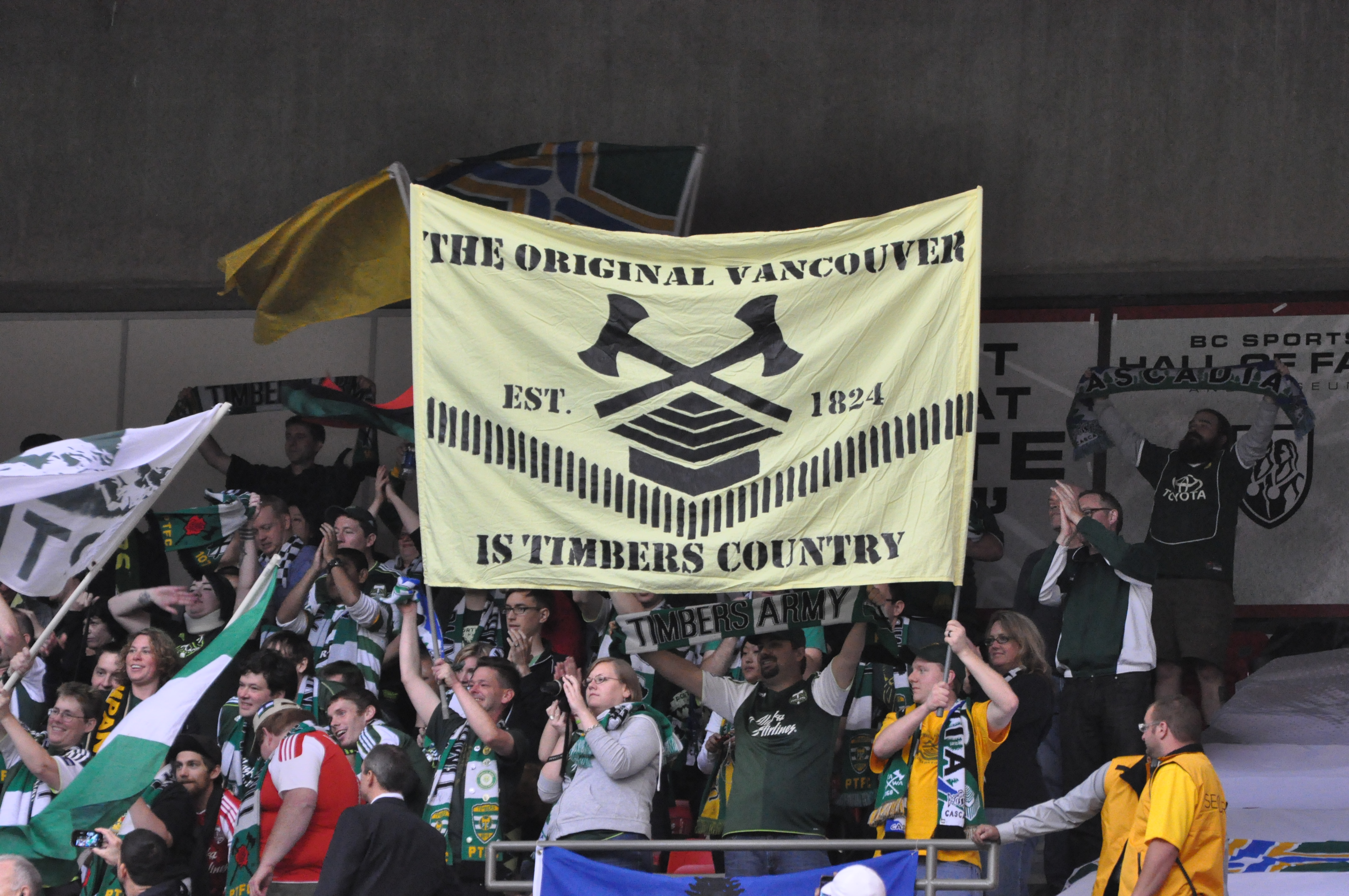 Our house, in the middle of BC!  Timbers win 2-0 over Whitecaps to advance to Conference Final